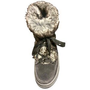 Cougar Dasha Waterproof Faux Fur Suede Boots Pewter Gray Size 8 New with Box